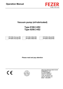 Operation Manual Vacuum pump (oil-lubricated)  Type 0160.3-IE2