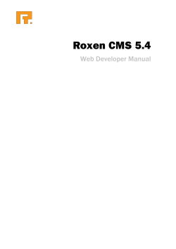 Roxen CMS 5.4  Web Developer Manual