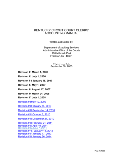 KENTUCKY CIRCUIT COURT CLERKS&rsquo; ACCOUNTING MANUAL