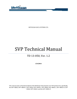 SVP Technical Manual  TD 13-050, Ver. 1.2