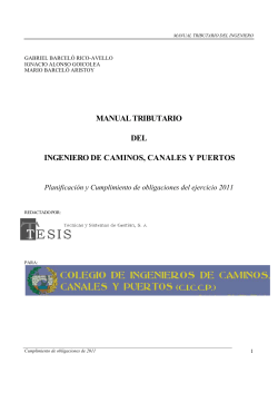 MANUAL TRIBUTARIO DEL INGENIERO DE CAMINOS, CANALES Y PUERTOS