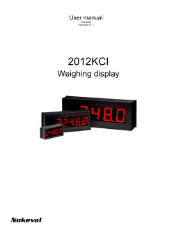2012KCI Weighing display User manual 18.8.2009
