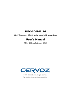 MEC-COM-M114 User’s Manual  Mini PCI-e 4-port RS-232 serial board with power input