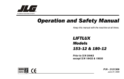 Operation and Safety Manual LIFTLUX Models 153-12 &amp; 180-12