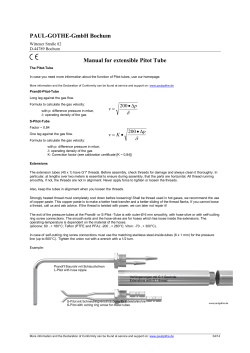 PAUL-GOTHE-GmbH Bochum Manual for extensible Pitot Tube Wittener Straße 82 D-44789 Bochum