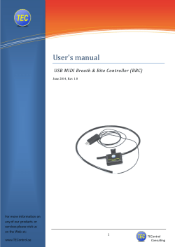 User's manual USB MIDI Breath &amp; Bite Controller (BBC)