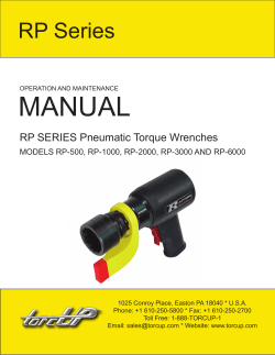 MANUAL RP Series RP SERIES Pneumatic Torque Wrenches