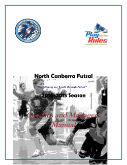 Coaches and Managers Manual  North Canberra Futsal