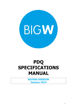 PDQ SPECIFICATIONS MANUAL