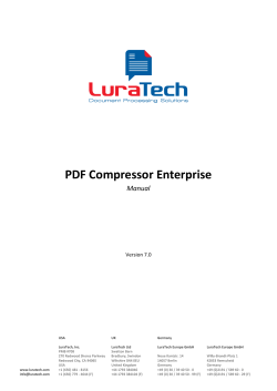 PDF Compressor Enterprise Manual Version 7.0