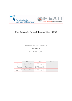User Manual: S-band Transmitter (STX)