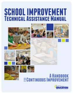 SCHOOL IMPROVEMENT Technical Assistance Manual A Handbook Continuous Improvement