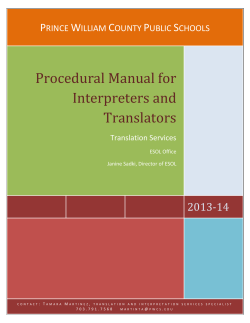 Procedural Manual for Interpreters and Translators P