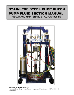 STAINLESS STEEL CHOP CHECK PUMP FLUID SECTION MANUAL – CCPLS-1000-SS