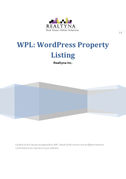 WPL: WordPress Property Listing Realtyna Inc.