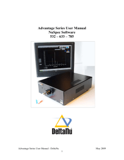 Advantage Series User Manual NuSpec Software 532 – 633 – 785