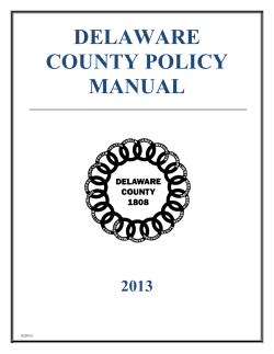 DELAWARE COUNTY POLICY MANUAL
