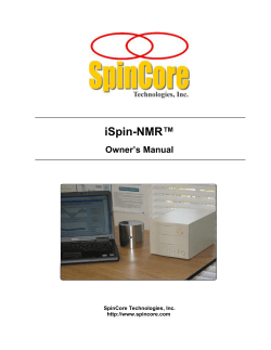 iSpin-NMR™ Owner’s Manual SpinCore Technologies, Inc.