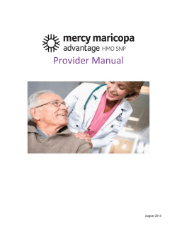 Provider Manual  August 2014