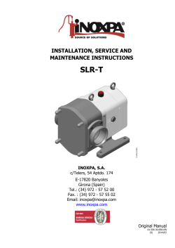 SLR-T  INSTALLATION, SERVICE AND MAINTENANCE INSTRUCTIONS