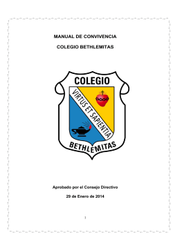 MANUAL DE CONVIVENCIA  COLEGIO BETHLEMITAS Aprobado por el Consejo Directivo