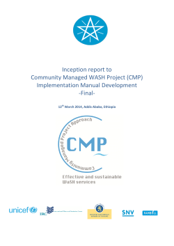 Inception report to Community Managed WASH Project (CMP) Implementation Manual Development