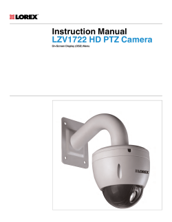 Instruction Manual LZV1722 HD PTZ Camera On-Screen Display (OSD) Menu