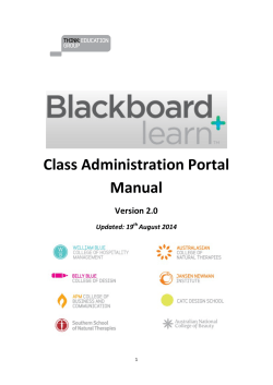 Class Administration Portal Manual Version 2.0 Updated: 19