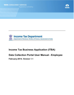 Income Tax Business Application (ITBA) February-2014, Version 1.1