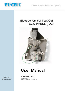 User Manual  Electrochemical Test Cell ECC-PRESS (-DL)