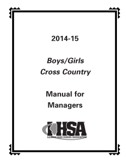2014-15 Manual for Managers Boys/Girls