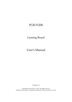 PGB-5120S User's Manual Gaming Board