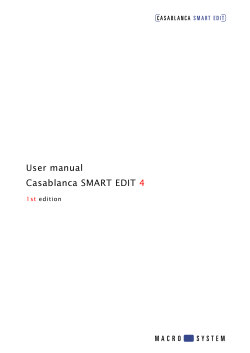 User manual Casablanca SMART EDIT 4 1st