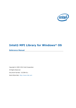 Intel® MPI Library for Windows* OS  Reference Manual