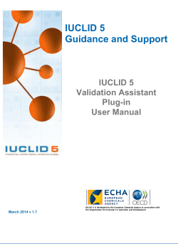 IUCLID 5 Guidance and Support Validation Assistant Plug-in