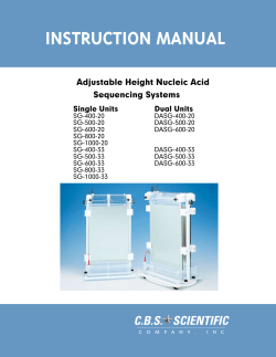 INSTRUCTION MANUAL Adjustable Height Nucleic Acid Sequencing Systems Single Units