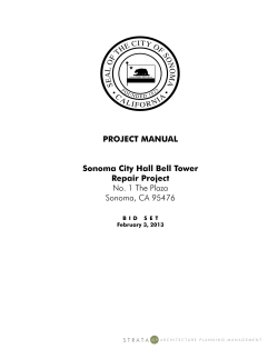 PROJECT MANUAL Sonoma City Hall Bell Tower Repair Project No. 1 The Plaza