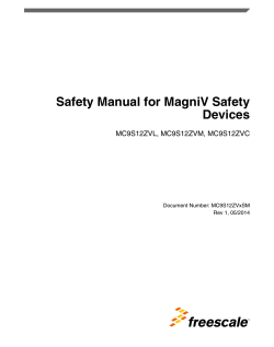 Safety Manual for MagniV Safety Devices MC9S12ZVL, MC9S12ZVM, MC9S12ZVC Document Number: MC9S12ZVxSM