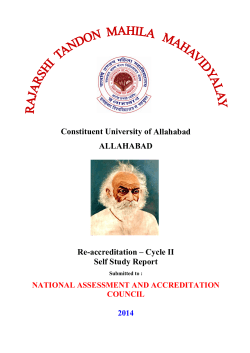 Constituent University of Allahabad ALLAHABAD Re-accreditation – Cycle II