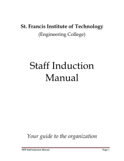 Staff Induction Manual  Your guide to the organization
