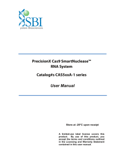 User Manual PrecisionX Cas9 SmartNuclease™ RNA System