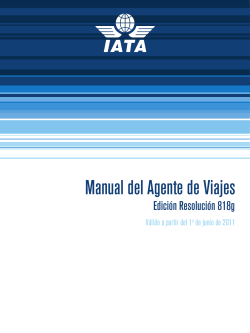 Manual del Agente de Viajes Edición Resolución 818g de junio de 2011