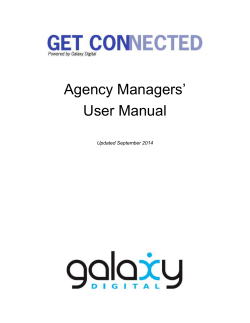 Agency Managers’ User Manual Updated September 2014
