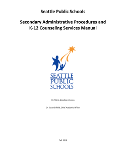 Seattle Public Schools  Secondary Administrative Procedures and   