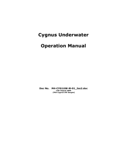 Cygnus Underwater Operation Manual Doc No.   M4-CYG1UW-M-01_Iss2.doc