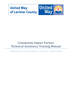 Community Impact Partner Technical Assistance Training Manual