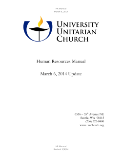 Human Resources Manual March 6, 2014 Update 6556 – 35 Avenue NE