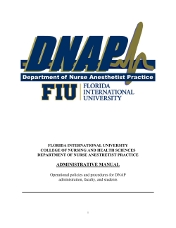 FLORIDA INTERNATIONAL UNIVERSITY COLLEGE OF NURSING AND HEALTH SCIENCES