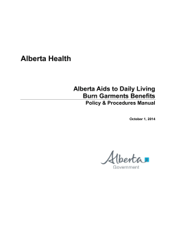 Alberta Health Alberta Aids to Daily Living Burn Garments Benefits