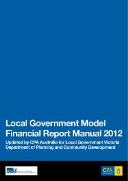 Local Government Model Financial Report Manual 2012